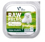 VETEXPERT Raw Paleo P&acirc;te Mini Puppy Duck - drėgnas ėdalas &scaron;unims - 150g