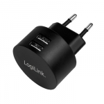 Dual USB socket adapter, 10.5W, 2xUSB-A, black