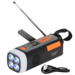 Adler AD 1920 Avarinis radijas Saulės panelė / Rankena / Powerbank 4500 mAh Juodas