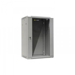 NETRACK 019-180-645-021 wall/hanging cabinet 19inch 18U/450 mm glass door grey remov. side pan.