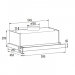 CATA | Hood | TFB-5160 BK | Telescopic | Energy efficiency class C | Width 59.5 cm | 300 m&sup3;/h | Mechanical control | LED | Black