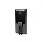 Gembird PB10-PD20-LCD-01 Greito įkrovimo i&scaron;orinė baterija su integruotais laidais, 20 W, 10000 mAh, juoda
