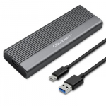 Qoltec 52267 Korpusas | SSD M.2 diskas | SATA | NGFF| USB-C | Super greitis | 2TB | Pilka