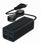 Universal charger 100W GaN 2xUSB-A 2xUSB-C fast charger black