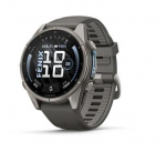 &bdquo;Garmin fenix 9&ldquo; i&scaron;manusis laikrodis, 43 mm, titano korpusas su &bdquo;Pebble Grey&ldquo; silikonine apyranke