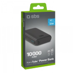 Power Bank 10000 mAh USB+Type-C 10W By SBS Black