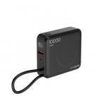 Gembird PB10-WPC15-LCD-01 Greito įkrovimo i&scaron;orinė baterija su belaidžiu įkrovikliu, 20 W, 10000 mAh, juoda