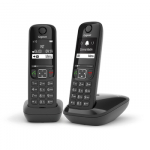 Belaidis telefonas - Gigaset AS690 Duo 14h Pokalbių Laikas, 100-Įra&scaron;ų Telefonų Knyga Juodas