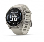 &bdquo;Garmin fenix 9&ldquo; i&scaron;manusis laikrodis, 43 mm, titano korpusas su &bdquo;Fog Grey&ldquo; spalvos silikonine apyranke