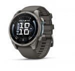 &bdquo;Garmin fenix 9&ldquo; i&scaron;manusis laikrodis, 47 mm, titano korpusas su &bdquo;Pebble Grey&ldquo; spalvos silikonine apyranke