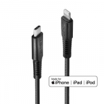 USB kabelis - LINDY USB Type C į Lightning Laidas, M/M, 480Mbps, 2 m, Juodas