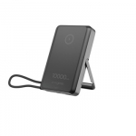 Gembird PB10-WPC15MS-01 Magnetinė belaidė i&scaron;orinė baterija su integruotu stovu, 15 W, 10000 mAh, juoda