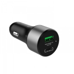 Car charger USB-C PD 45W + USB QC 3.0 18W black