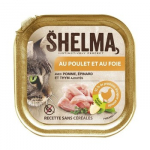 SHELMA Chicken and liver pate - &scaron;lapias kačių maistas - 100g