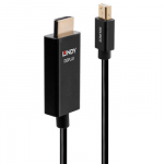 Adapteris - LINDY Mini DisplayPort į HDMI Kabelis, 4096x2160@60Hz, 2 m, Juodas
