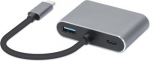 iBox IUHCHDVGA USB Type-C &scaron;akotuvas 4 viename USB 3.0 + PD 100 W + HDMI 4K 30 Hz + VGA Full HD