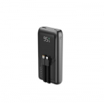 Gembird PB20-PD20-LCD-01 Greito įkrovimo i&scaron;orinė baterija su integruotais laidais, 20 W, 20000 mAh, juoda