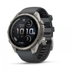 &bdquo;Garmin fenix 9 Pro&ldquo; i&scaron;manusis laikrodis, &bdquo;inReach&ldquo;, 47 mm, titano korpusas su grafito ir juodos spalvos silikonine apyranke