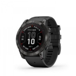 Garmin fenix 7X Pro Sapphire Solar Edition pilkos anglies spalvos DLC titanas su juodu dirželiu