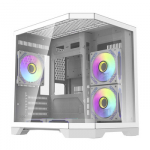 Kompiuterio korpusas - darkFlash Darflash FT350 Mini Tower, 5 aRGB ventiliatoriai, balta