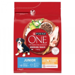 PURINA One Junior Medium/Maxi Rich in chicken with rice - sausas maistas &scaron;unims - 2,5kg