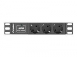 LANBERG PDU-03F-0200-IEC-BK PDU 10 1U 10A 3x 230v Schucko 2m Black