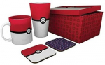 Pokemon Pok&eacute;ball puodelio, stiklinės ir padėkliukų rinkinys