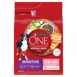 PURINA One Adult Medium/Maxi Sensitive Rich in salmon with rice - sausas maistas &scaron;unims - 2,5kg