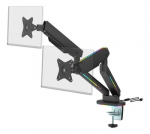 DELTACO Premium RGB dviejų monitorių laikiklis, skirtas 17"&ndash;32"