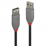 USB kabelis - LINDY Anthra Line USB 2.0 Type A į A Laidas M/M, 3 m, Juodas
