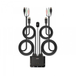 KVM Perjungiklis - 2 Uostų DisplayPort 1.2 KVM Perjungiklis 4096x2160@60Hz USB 2.0 ir Garso