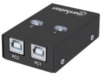 MANHATTAN Hi-Speed USB 2.0 Sharing Switch 1x2 Ports Dual Control Auto-Sensing USB 2.0 Type-A to Type-B Switch