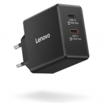 LENOVO Dual Power adapter GaN USB-C AC 100/240 V 65Watt output connectors: 2 black