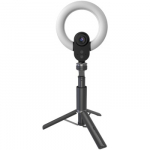 LORGAR Circulus 910, Streaming web camera, 5MP 2592X1944 max resolution, up to 60fps, 1/2.8", Sony STARVIS CMOS image sensor, full glass lens, 5.5'' built-in ring light (1700-14 000K), foldable tripod, auto focus, dual microphones with AI noise reduc ...