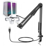 FIFINE A6TW kardioidinis laidinis mikrofonas su RGB + laikiklis | USB