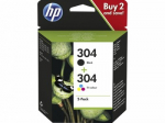 HP 304 2-Pack Black/Tri-color Original Ink Cartridges