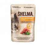SHELMA Rich in chicken in sauce - &scaron;lapias kačių maistas - 85g
