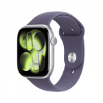 Apple Watch Series 11&nbsp;GPS + Cellular 46mm Silver Aluminium Case with Purple Fog Sport Band - S/M