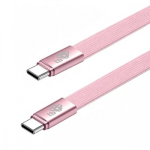 Cable USB C - USB C 1m flat pink