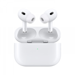 Apple AirPods Pro (2 kartos) USB-C bevielės į ausis įstatomos ausinės su iki 2 kartų efektyvesniu aktyviu triuk&scaron;mo slopinimu | Su H2 lustu i&scaron;siskiria adaptyviu garsu | &bdquo;MagSafe&ldquo; įkrovimo dėklas (USB‑C) su garsiakalbiu ir sintetiniu dirželiu