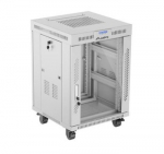 LANBERG free standing rack cabinet 19/15U 600x600 glass door LCD flat pack grey V2