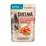SHELMA Kitten with salmon in sauce - &scaron;lapias kačių maistas - 85g