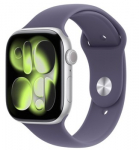 Apple Watch Series 11&nbsp;GPS + Cellular 46mm Silver Aluminium Case with Purple Fog Sport Band - M/L