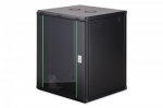 DIGITUS Dynamic 19inch 16U rack wall-mounted network cabinet 785x600x600mm glass door black unassembled 60kg