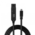 USB kabelis - LINDY USB 3.2 C/C Aktyvus Prailginimas, 10Gbps Duomenų Perdavimas, 5 m, Juodas