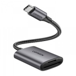 Atminties Kortelių Skaitytuvas - UGREEN CM401 USB C 5Gb/s SDHC MicroSD Aliuminis Pilkas