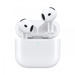 Apple AirPods 5 (Wireless Charging Case) baltos belaidės ausinės su aktyviu triuk&scaron;mo slopinimu (ANC), Siri AI, H2 lustu, garsumo valdymu (Swipe) ir IP57 atsparumu