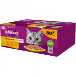 WHISKAS Poultry feast in jelly &ndash; &scaron;lapias kačių maistas &ndash; 80x85 g