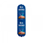 BRIT Premium Sausage Vi&scaron;tiena ir ėriena - drėgnas ėdalas &scaron;unims - 800g