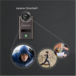 Smanos Smart Video Doorbell DB-20 Black, Motion detection, 1080HD Video, 170 Angle of View, Real Two-way talk, night vision.
